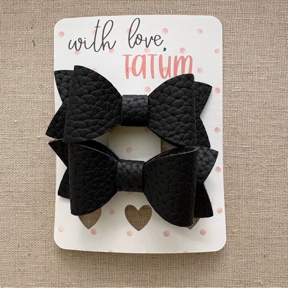 Handmade 3” Bow Hair Clip | Faux Leather, Glitter, or Print